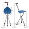 Goplus Adjustable Folding Cane Seat Aluminum Alloy Crutch Chair with Light Blue/Coffee/Black